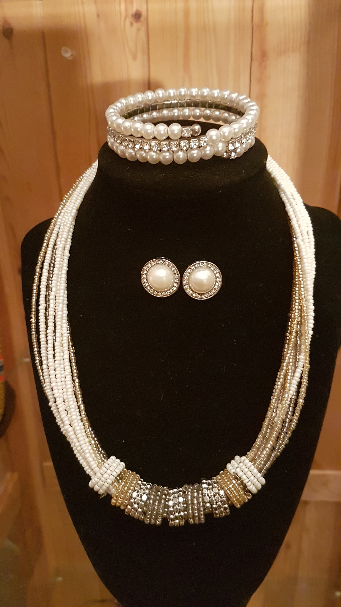 Ensemble collier perlé